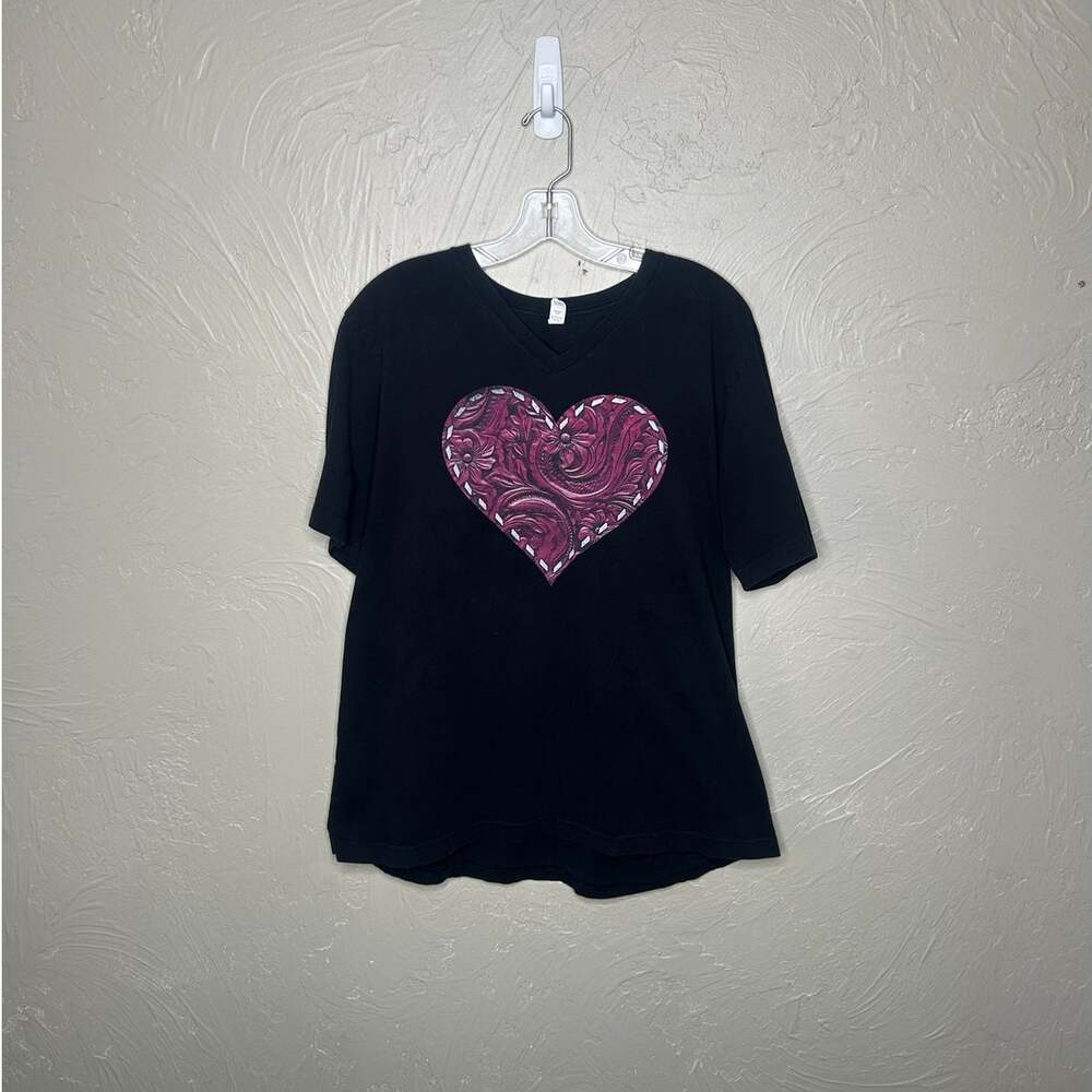Charming Heart Graphic Tee Top Women's XL - Casual Chic